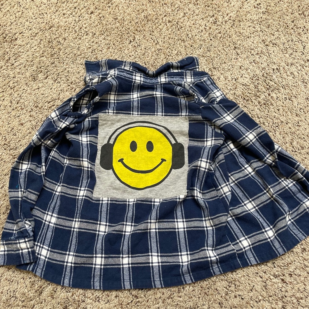 Smiley face flannel shirt